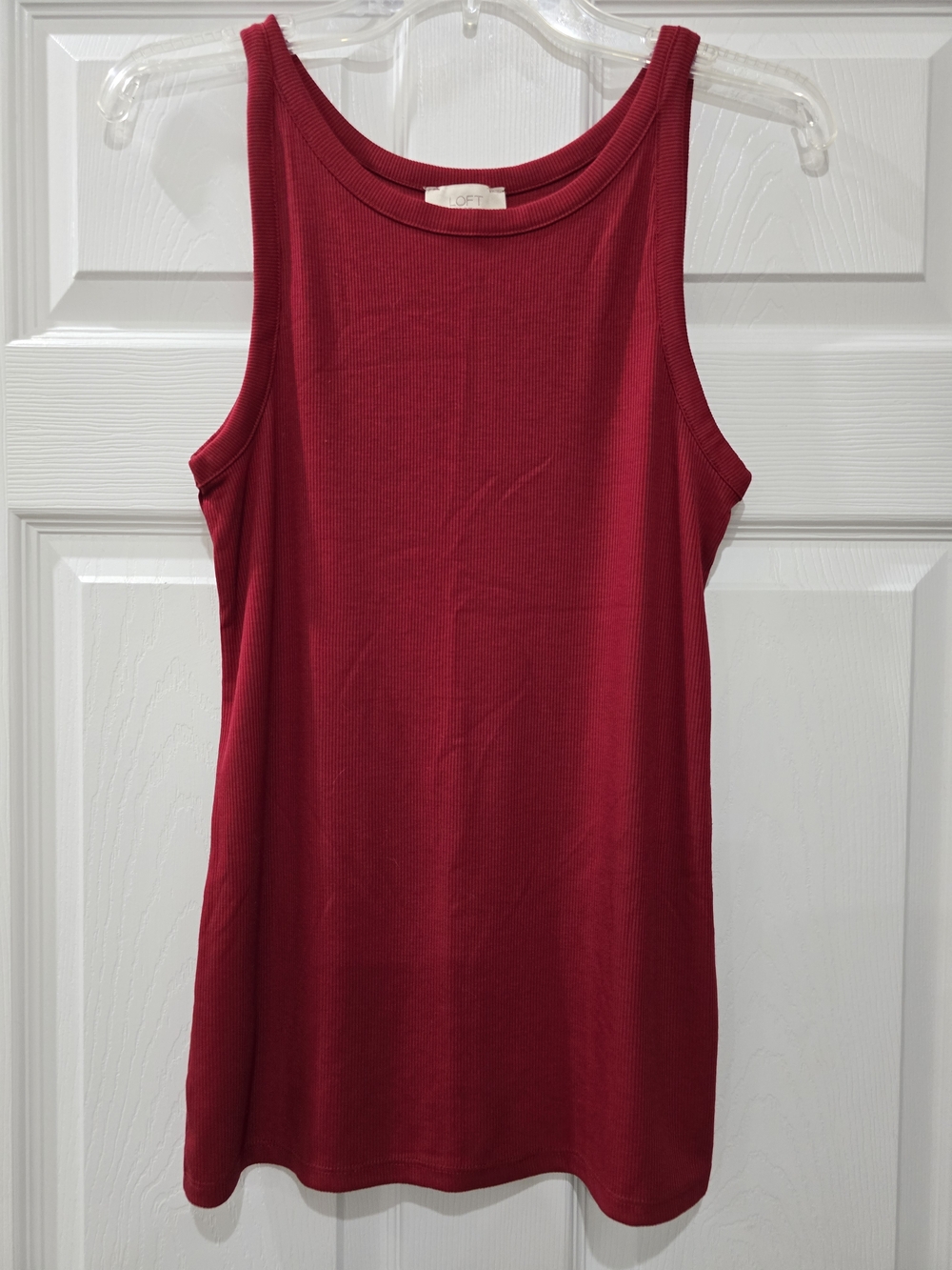 LOFT Red Ribbed Tank Size L